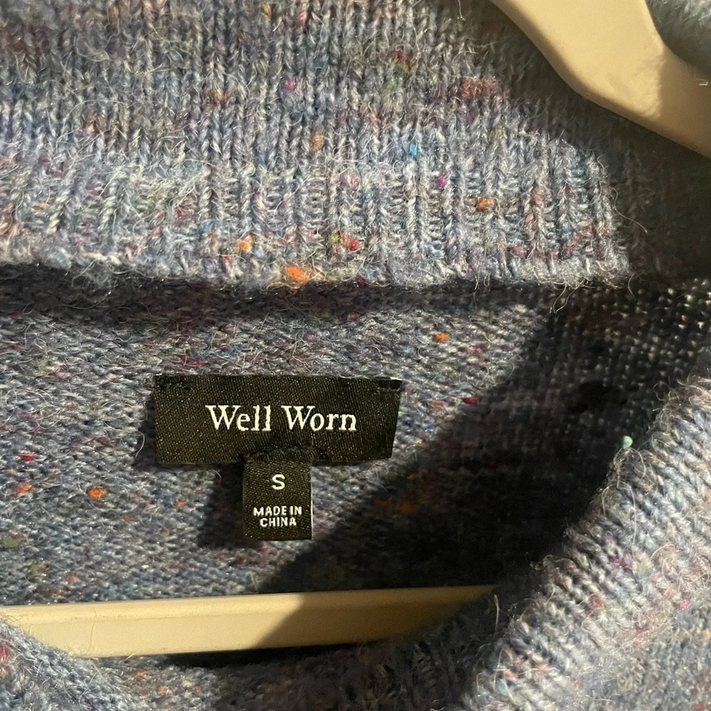 Well Worn Heathered Gray Turtleneck Wool Blend Sweater Size‎ Small